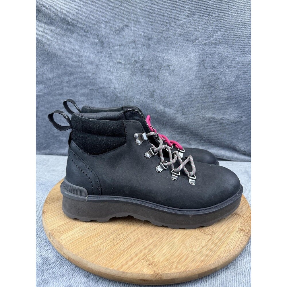 Sorel Boots Womens Size 8.5 Black Nubuck Combat Lace Up Wedge Ankle NL4878-010
